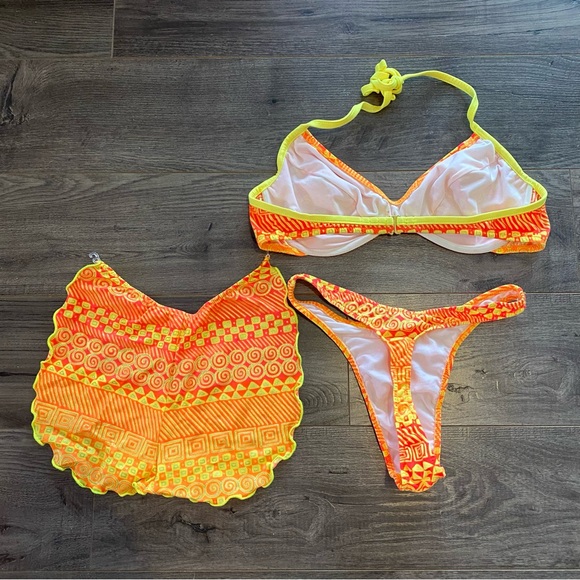 Vintage Venus thong bikini 3 piece set shimmery vintage swim wear - Picture 6 of 14